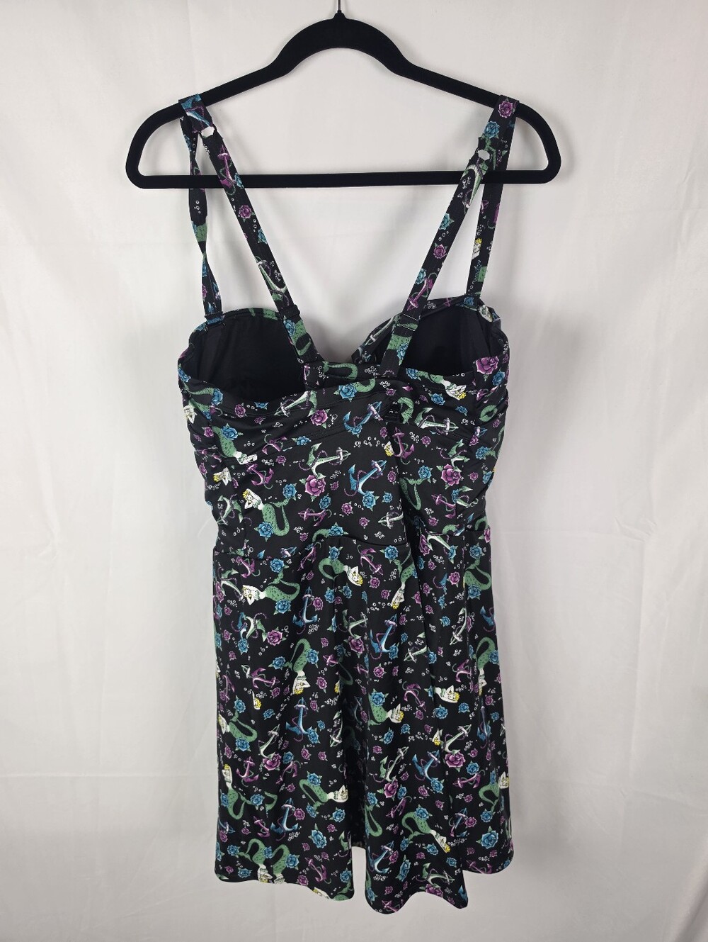 Torrid Mermaid Tie Skater Swim Dress 4X/26 Black Nautical Pin Up Retro - Picture 4 of 14